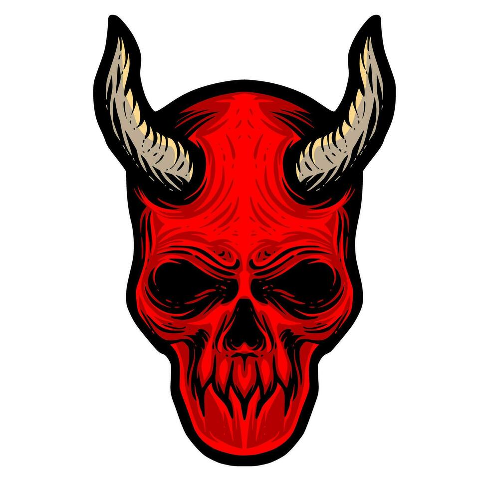 Devil skull illustration mascot logo art vector