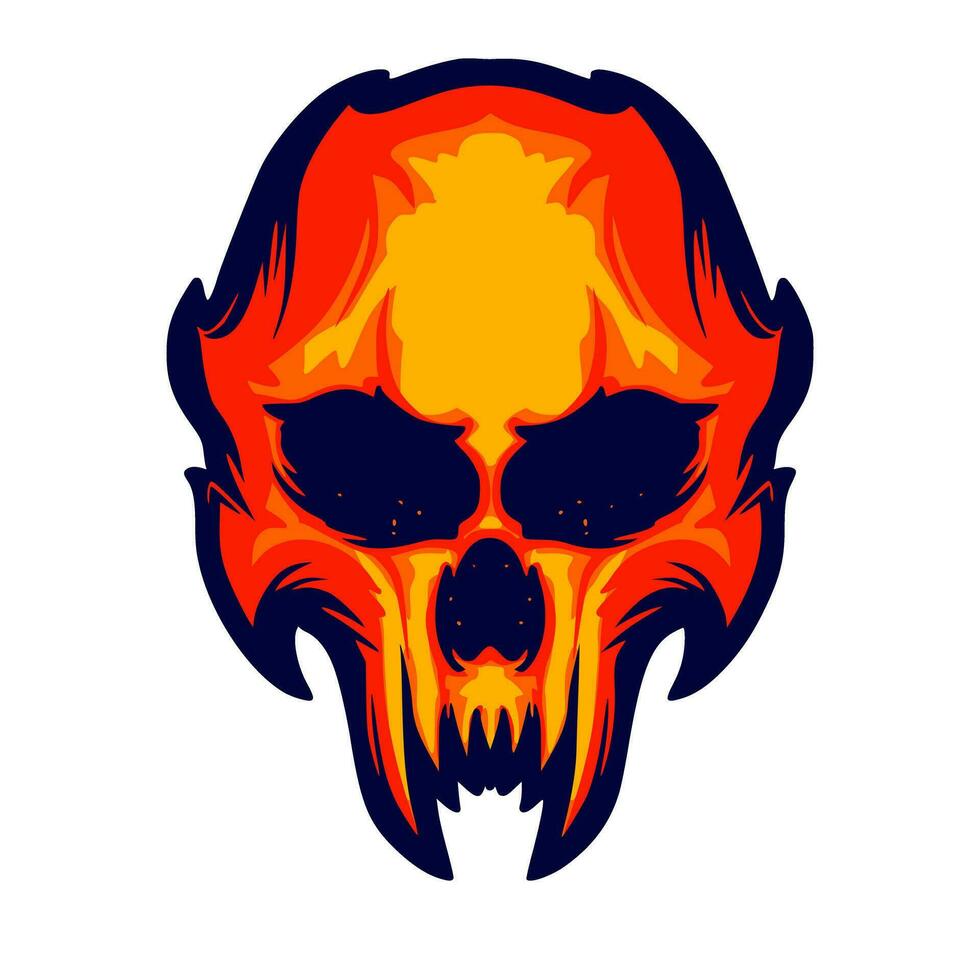 Illustration skull head art vector