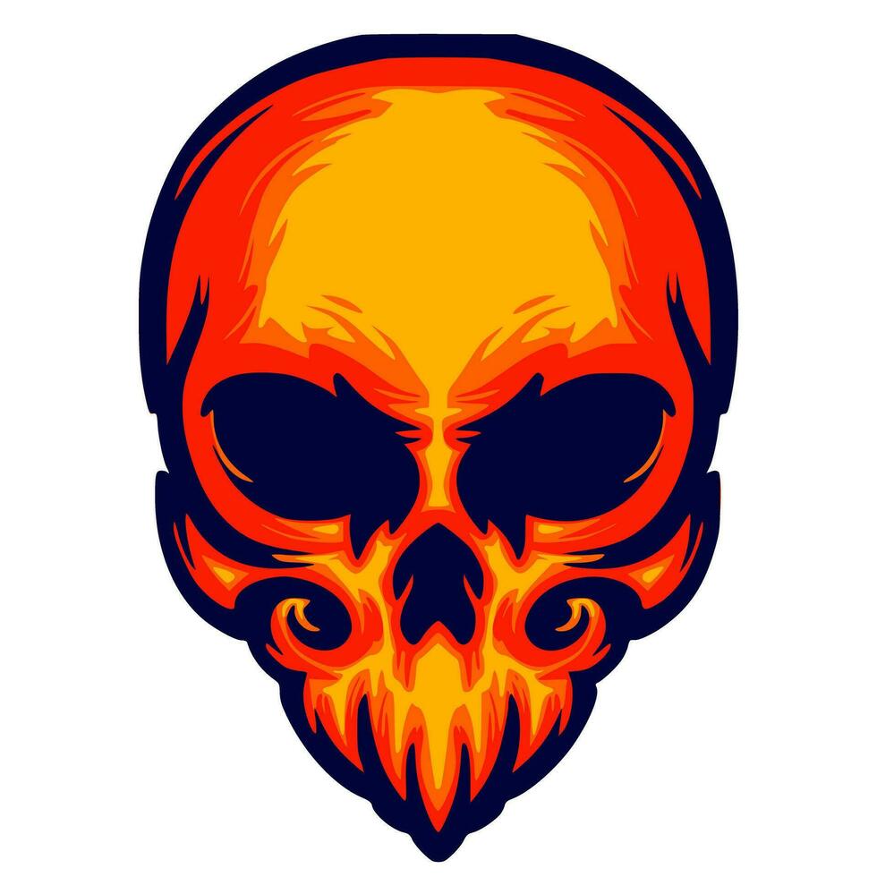 Illustration skull head art vector