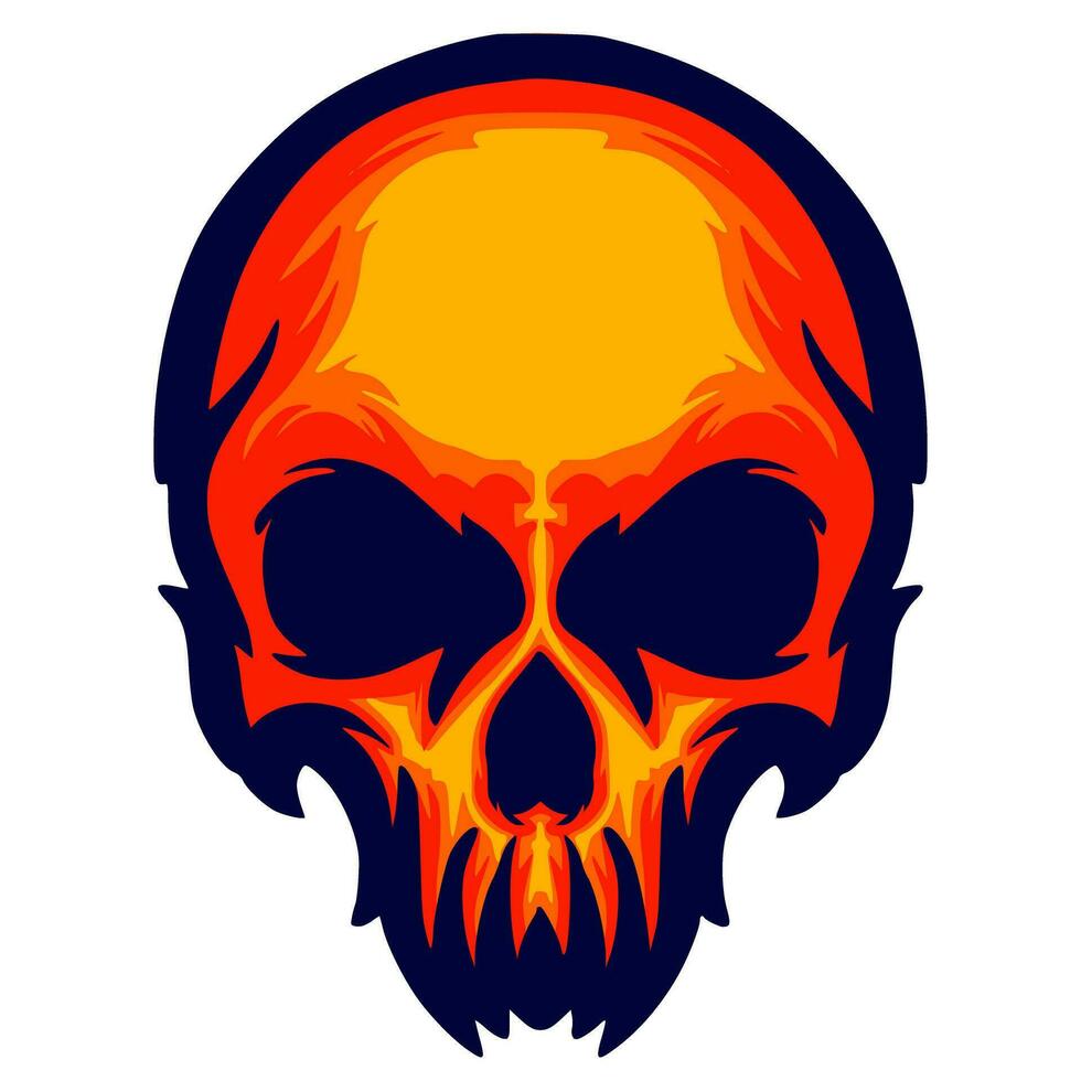 Illustration skull head art vector