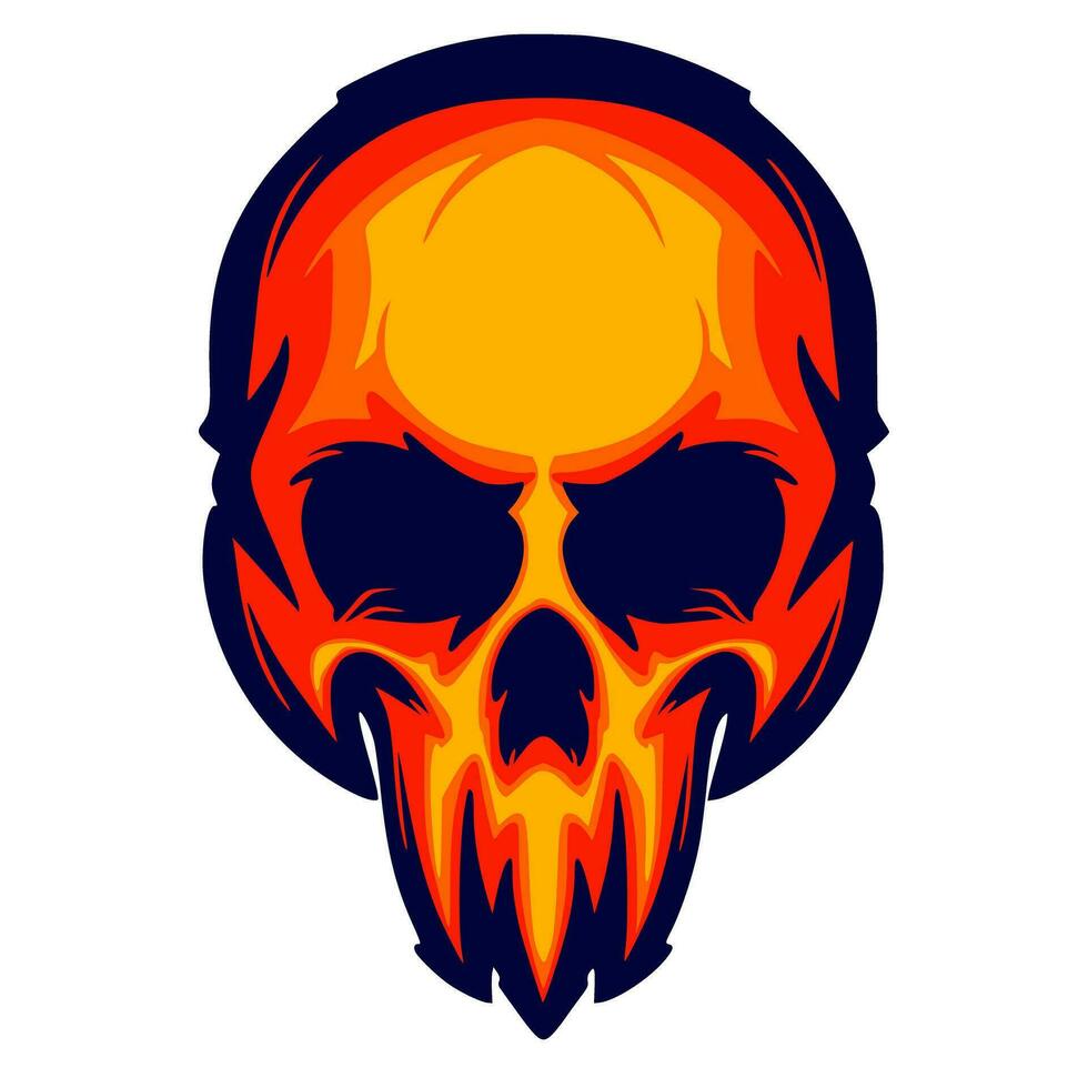 Illustration skull head art vector