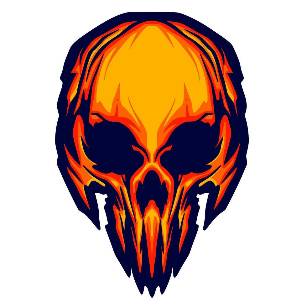 Illustration skull head art vector