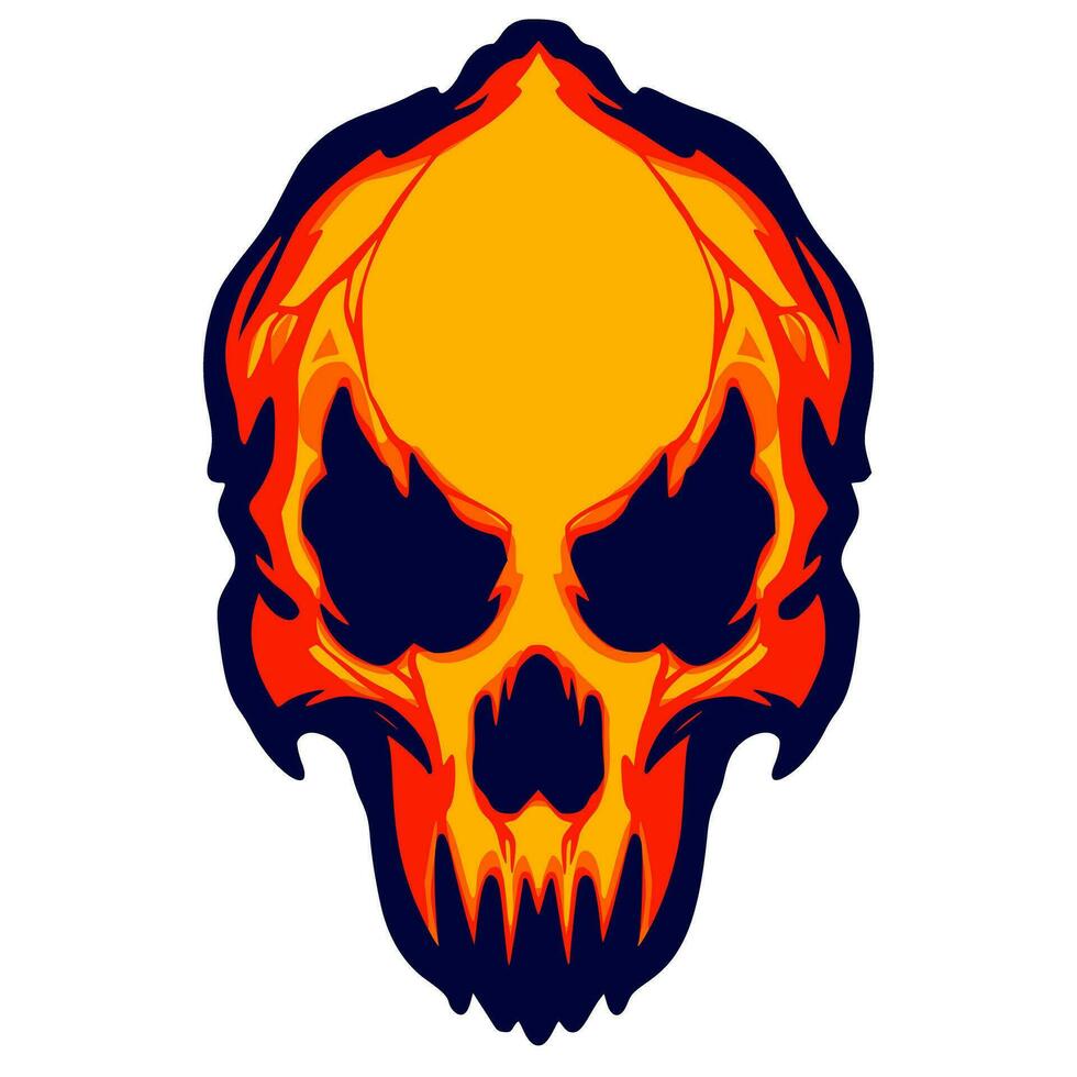 Illustration skull head art vector