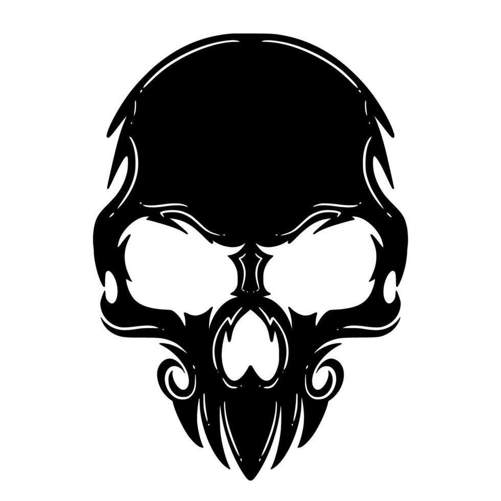 Skull head illustration art logo mascot vector