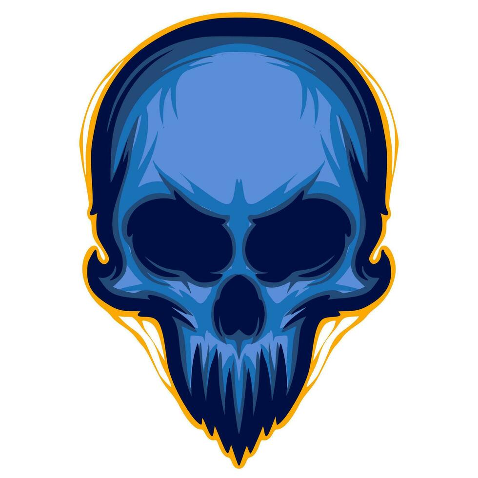 Skull art illustration mascot logo vector