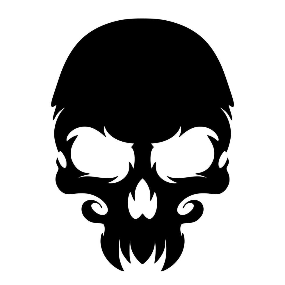 Skull head illustration art logo mascot vector