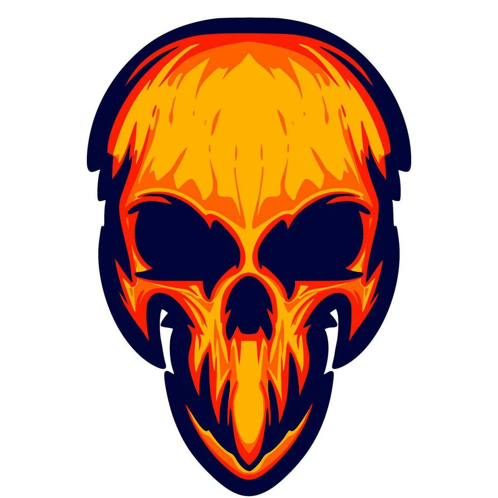Skull illustration mascot logo vector