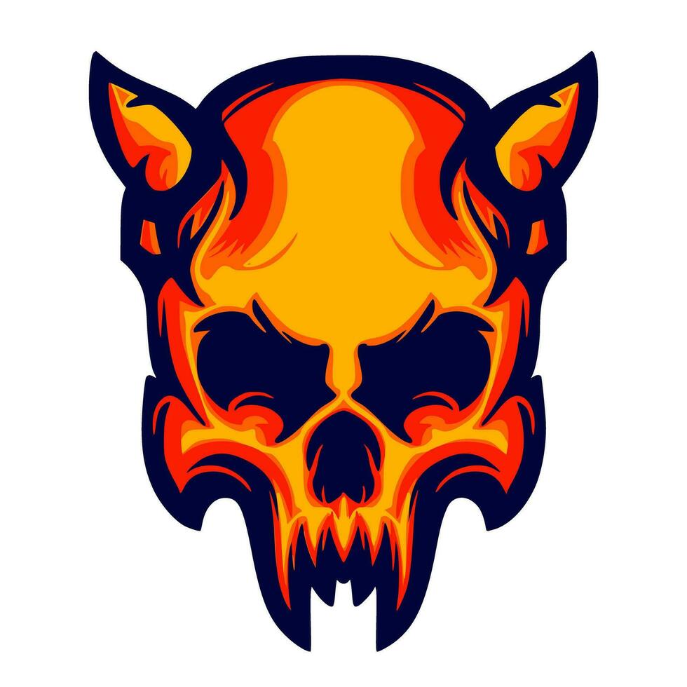 Illustration skull head art vector