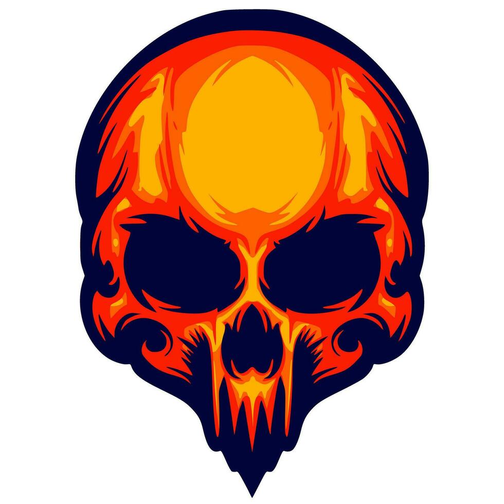 Skull head art illustration vector