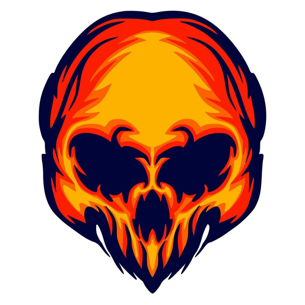 Illustration skull head art vector