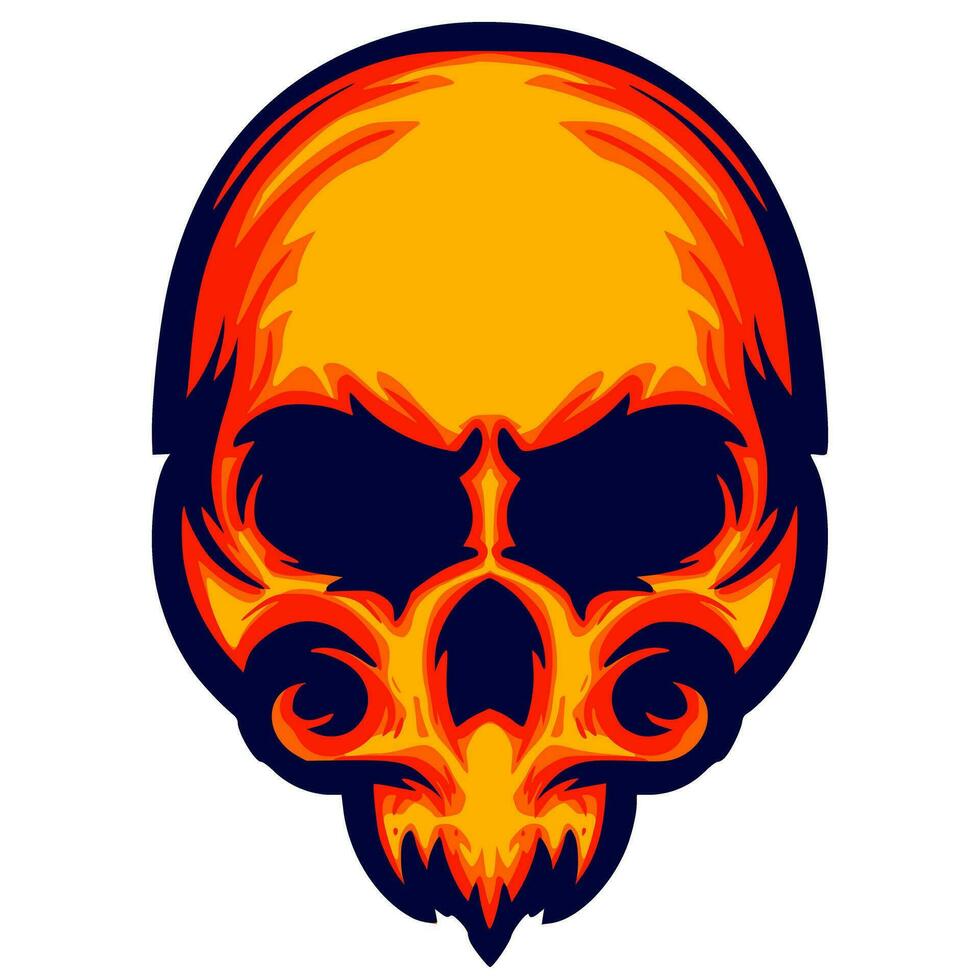 Illustration skull head art vector