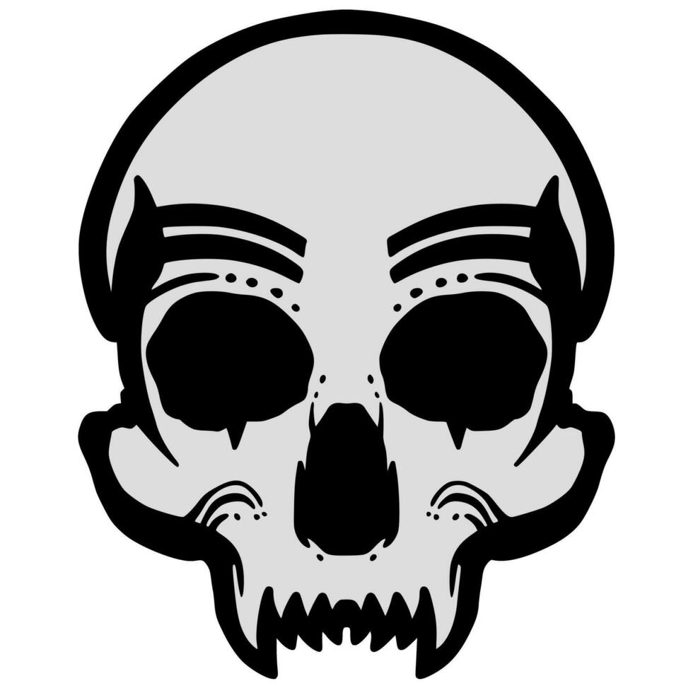 Skull head art illustration vector