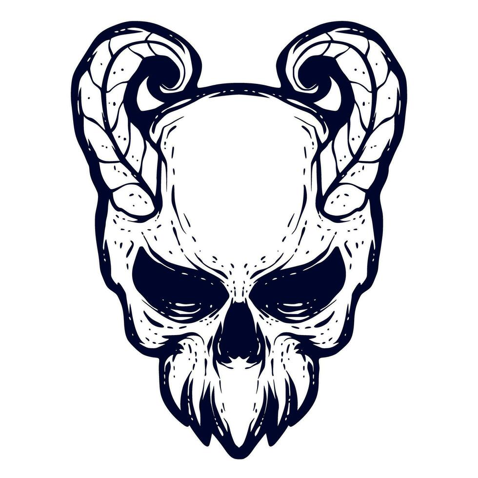 Illustration skull head mascot logo art vector
