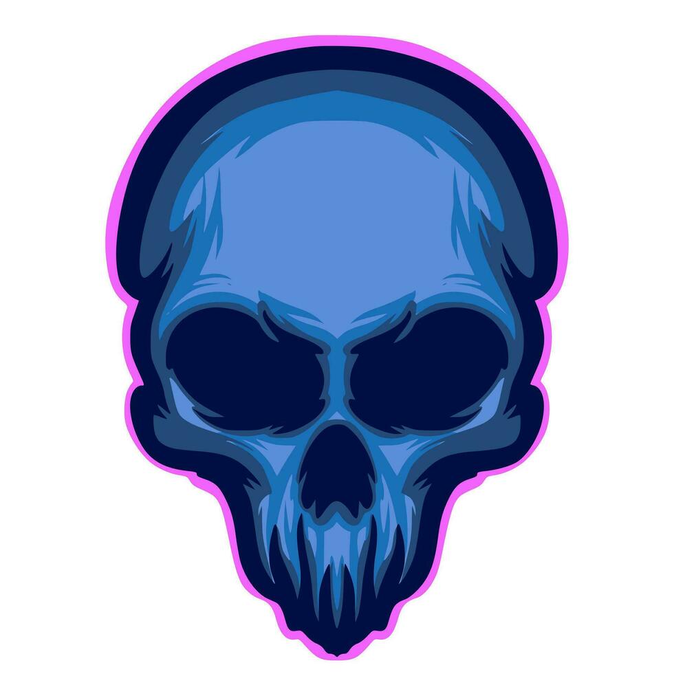 Skull art illustration mascot logo vector
