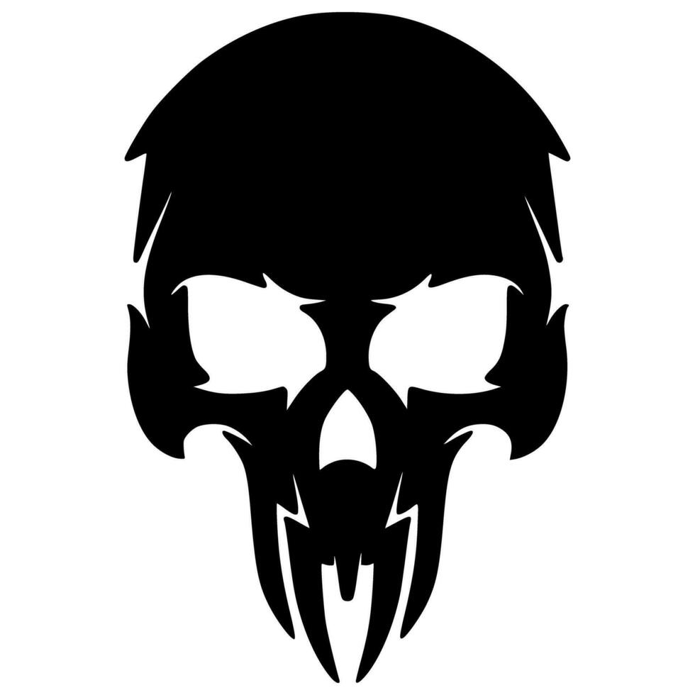 Skull head illustration art logo mascot vector