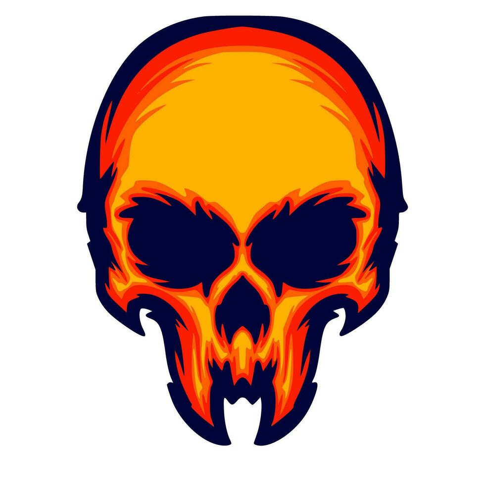 Skull head art illustration vector