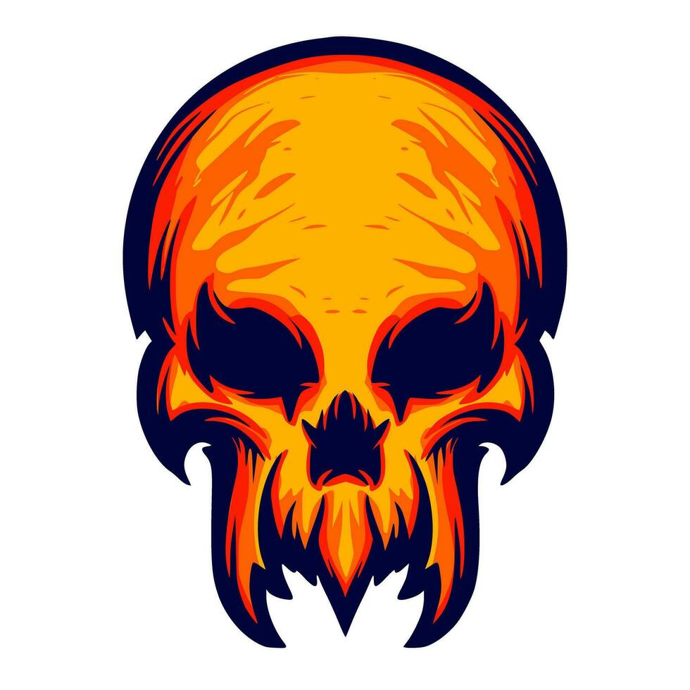 Illustration skull head art vector