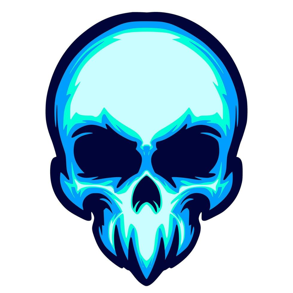 Illustration skull head art vector