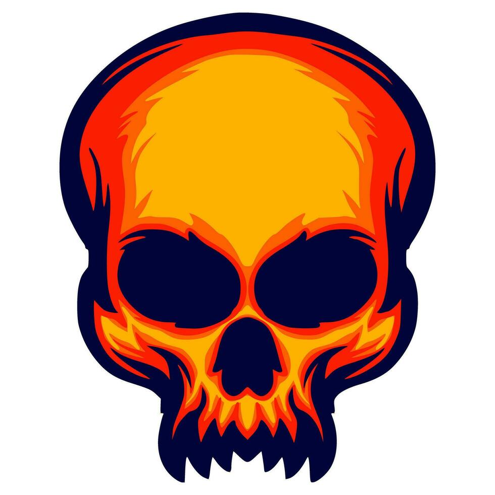 Illustration skull head art vector