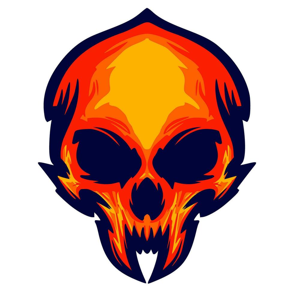 Illustration skull head art vector