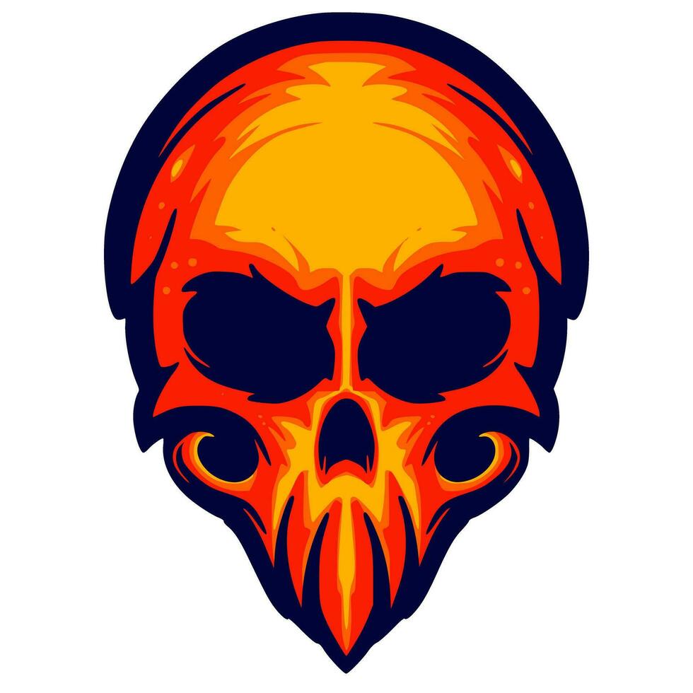 Illustration skull head art vector