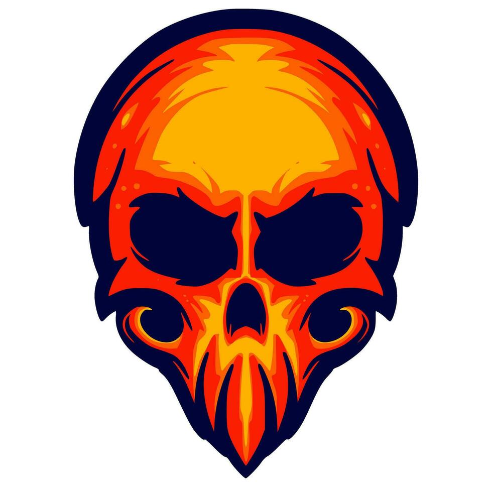 Illustration skull head art vector