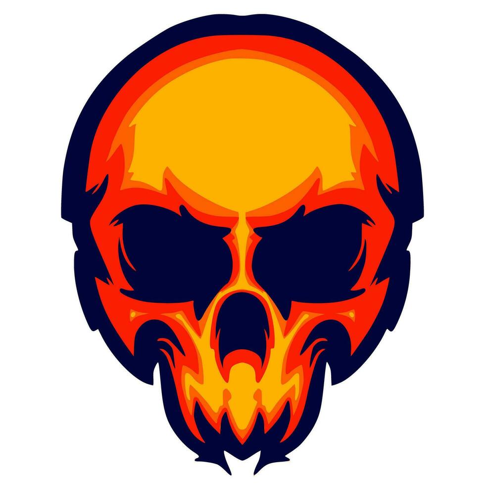 Skull head art illustration vector