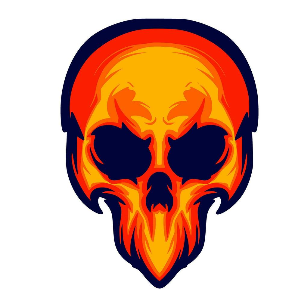 Illustration skull head art vector