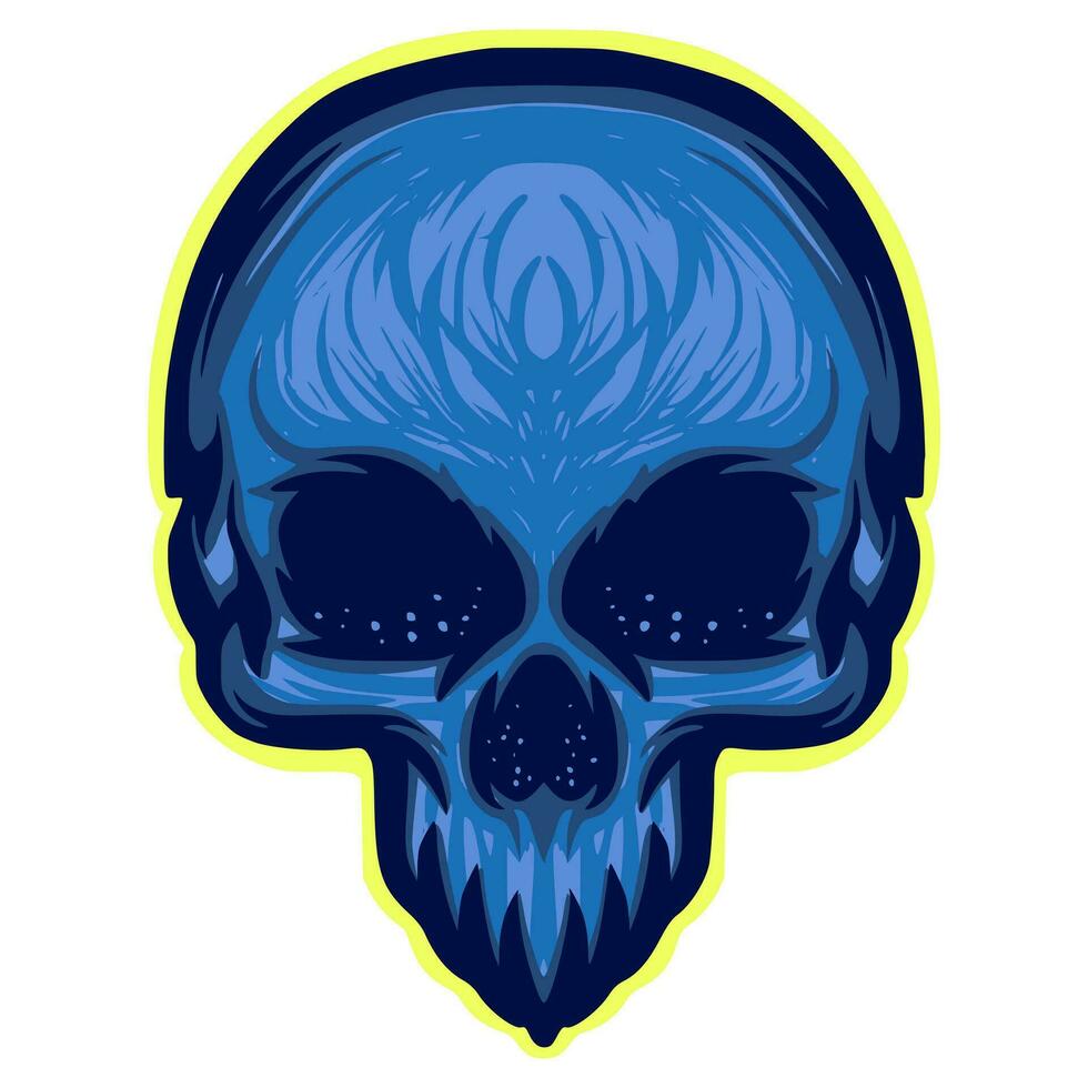 Skull art illustration mascot logo vector