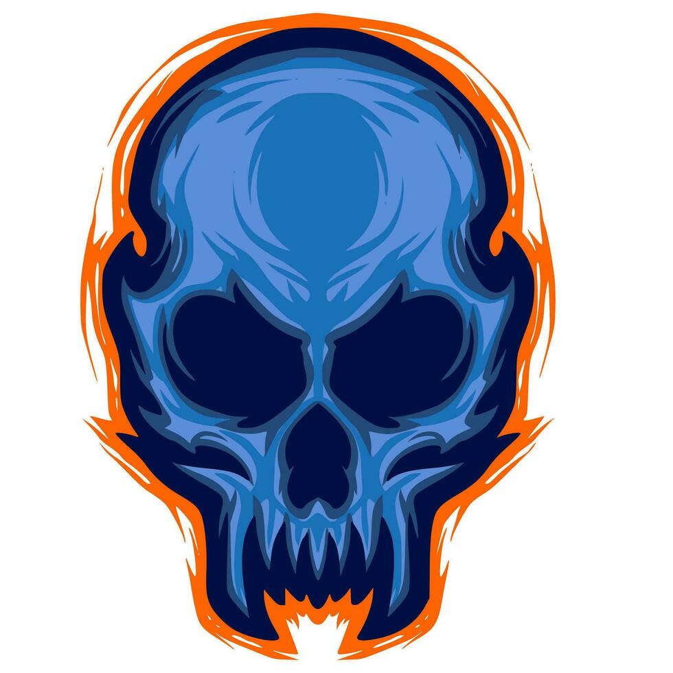 Skull art illustration mascot logo vector