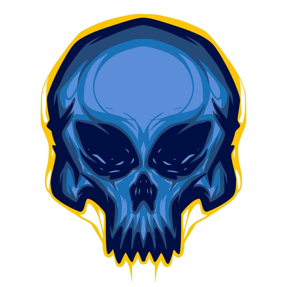 Skull art illustration mascot logo vector
