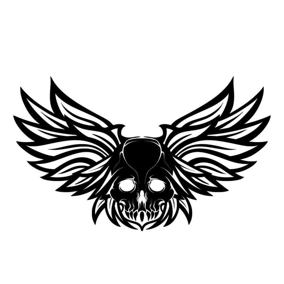 Skull head illustration art logo mascot vector