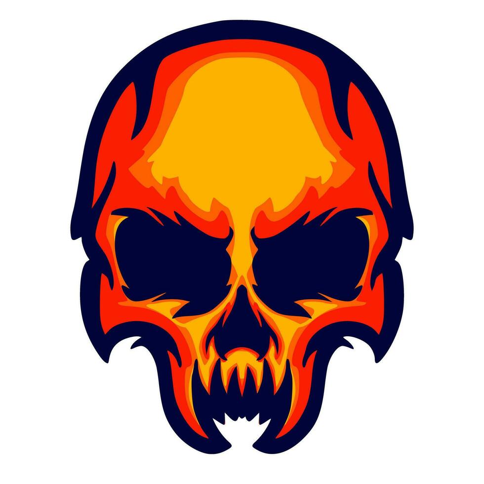 Illustration skull head art vector