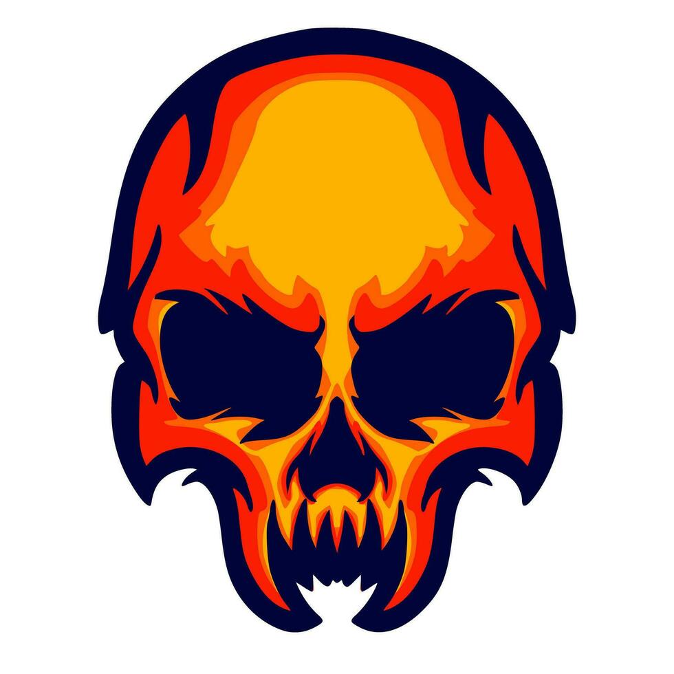 Illustration skull head art vector