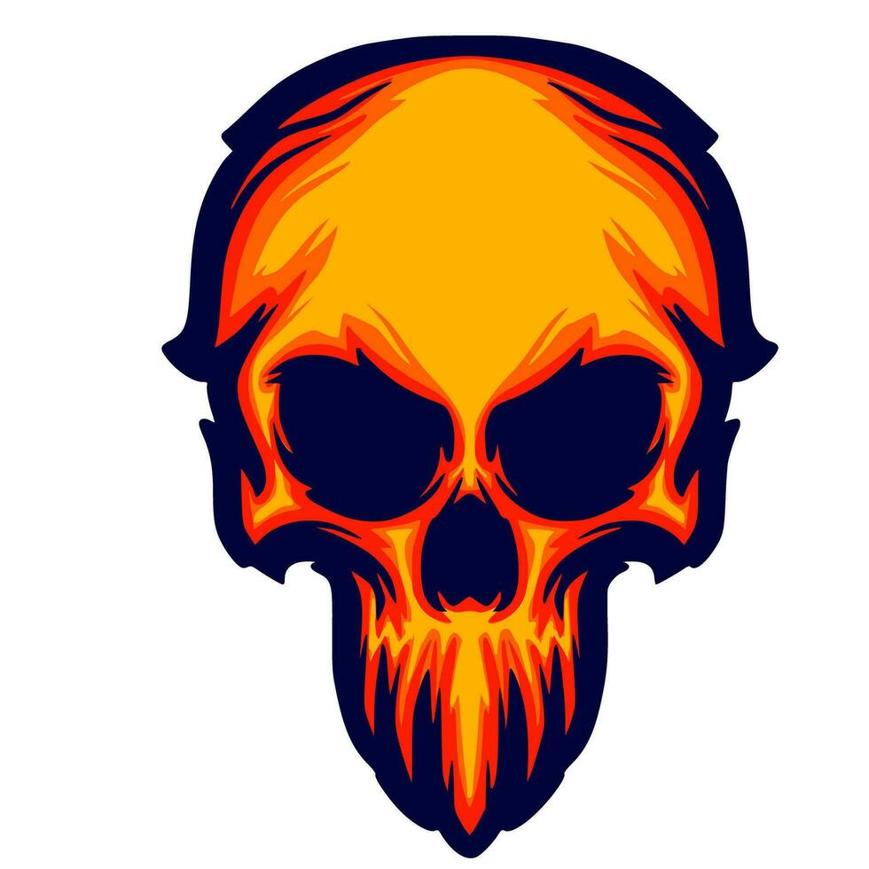 Illustration skull head art vector