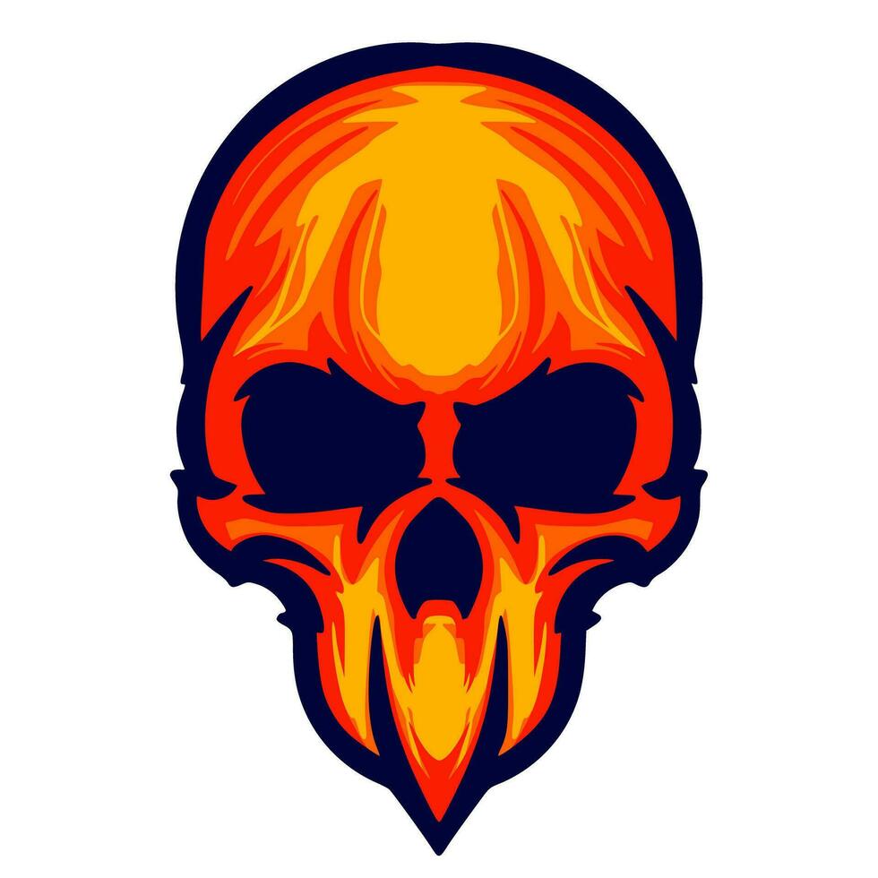 Illustration skull head art vector