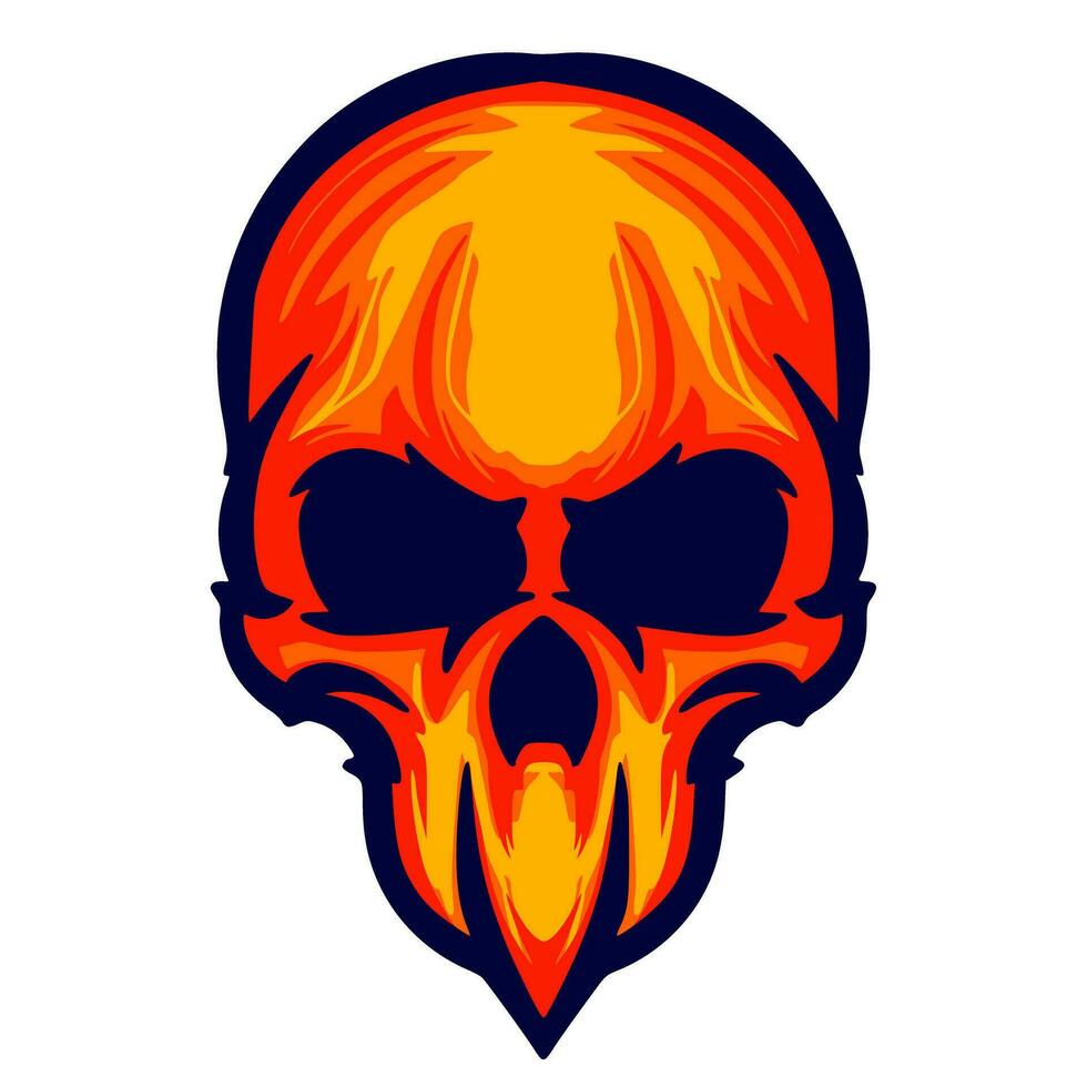 Illustration skull head art vector