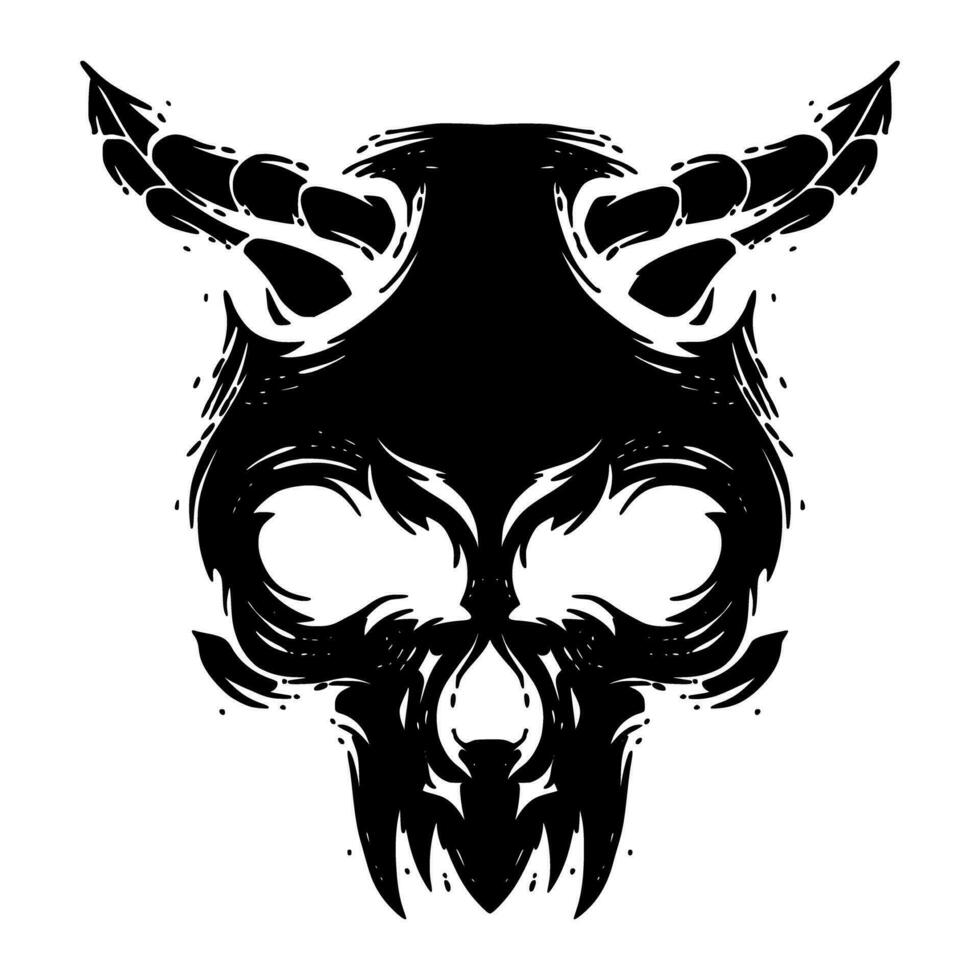 Devil skull illustration mascot vector