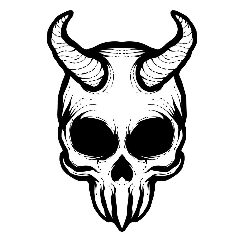 diablo cráneo ilustración mascota vector