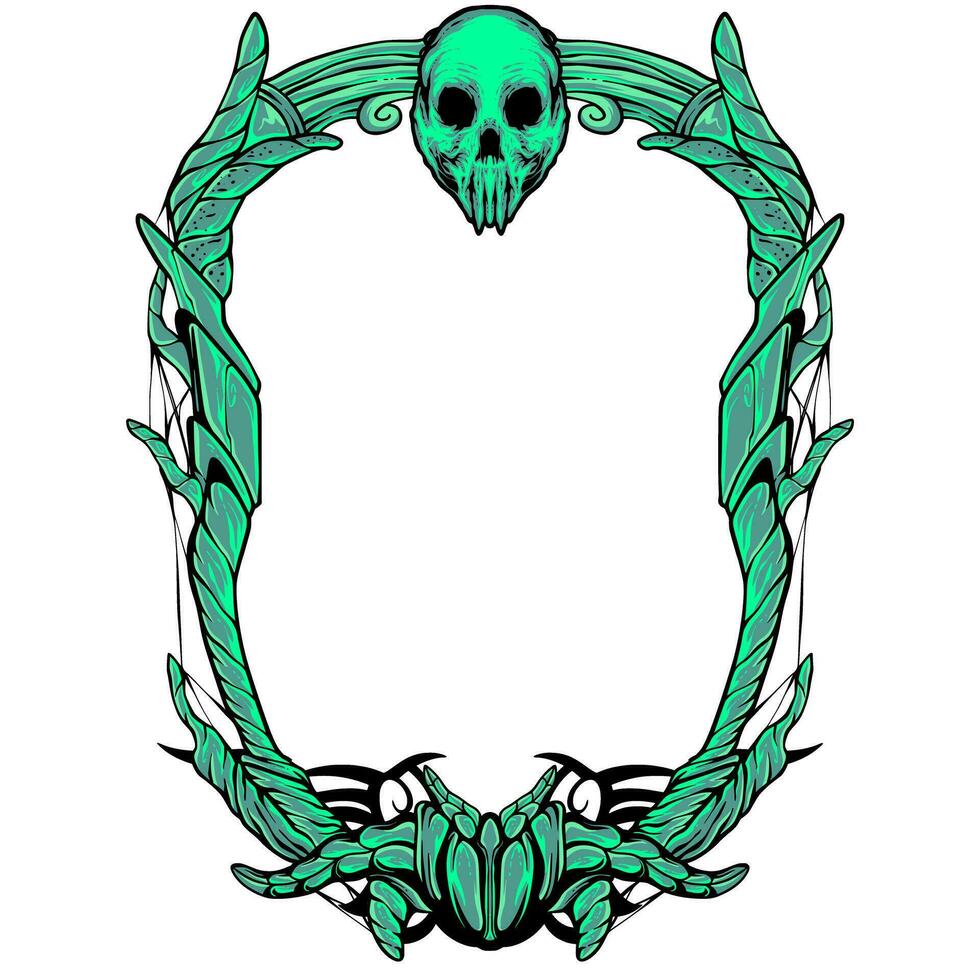 Frame halloween horror darkness vector