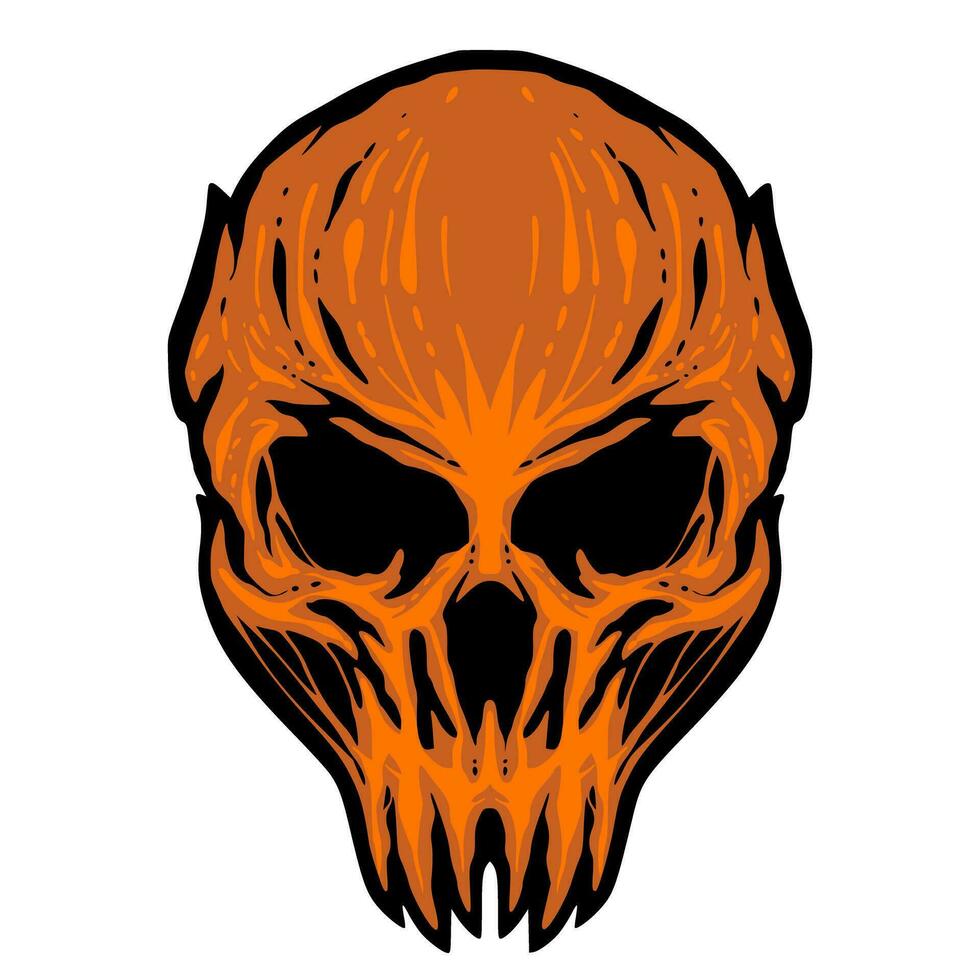 Skull head illustration mascot logo vector