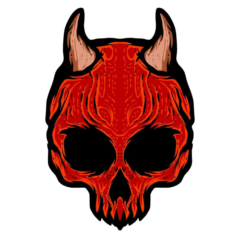 Devil skull illustration mascot vector