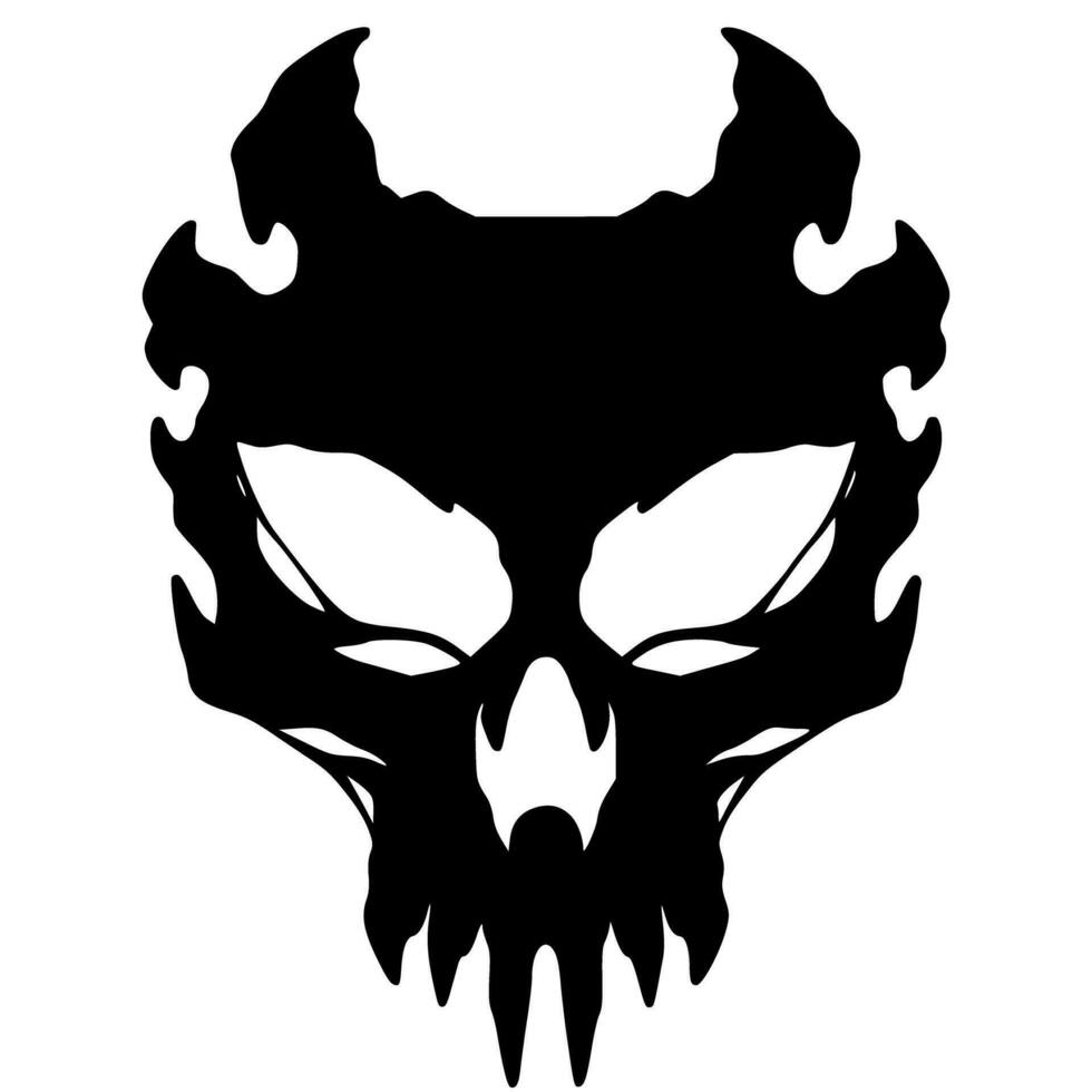 Skull head illustration art logo mascot vector