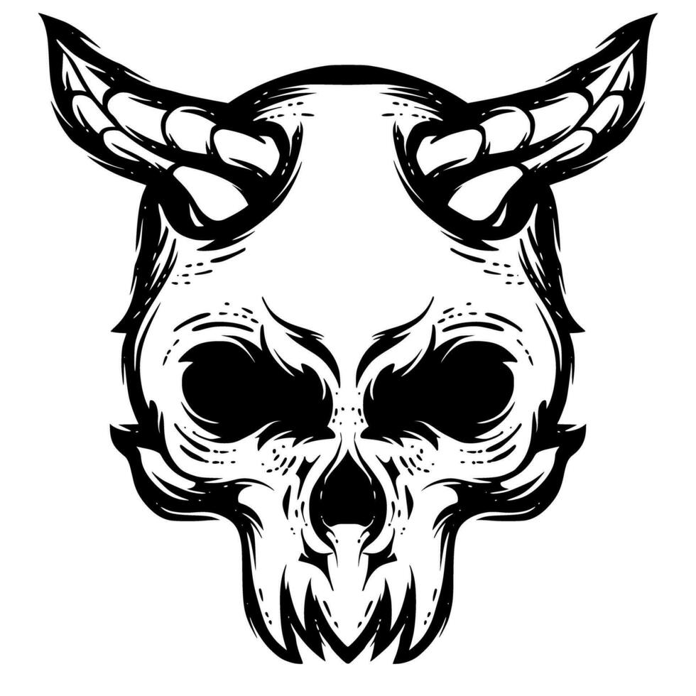 Devil skull illustration mascot vector