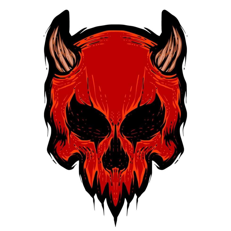 Devil skull illustration mascot vector