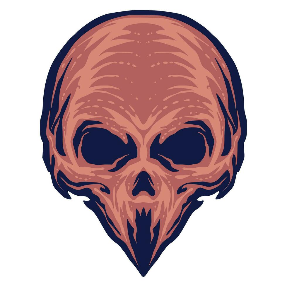 Skull head illustration mascot logo vector