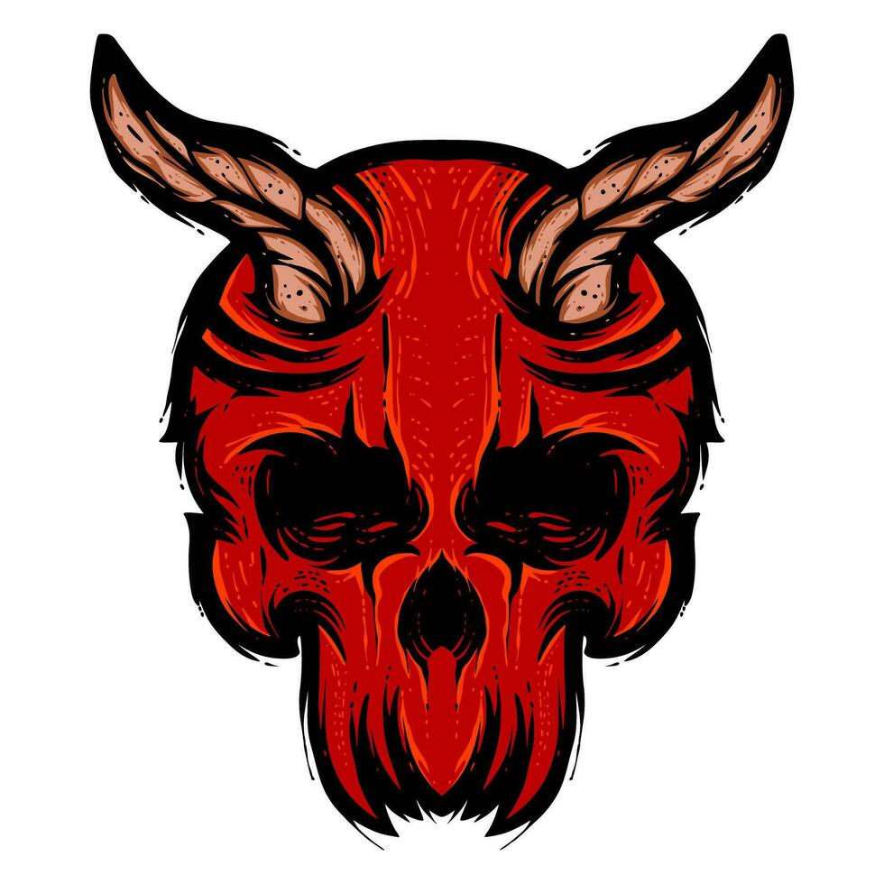 Devil skull illustration mascot vector