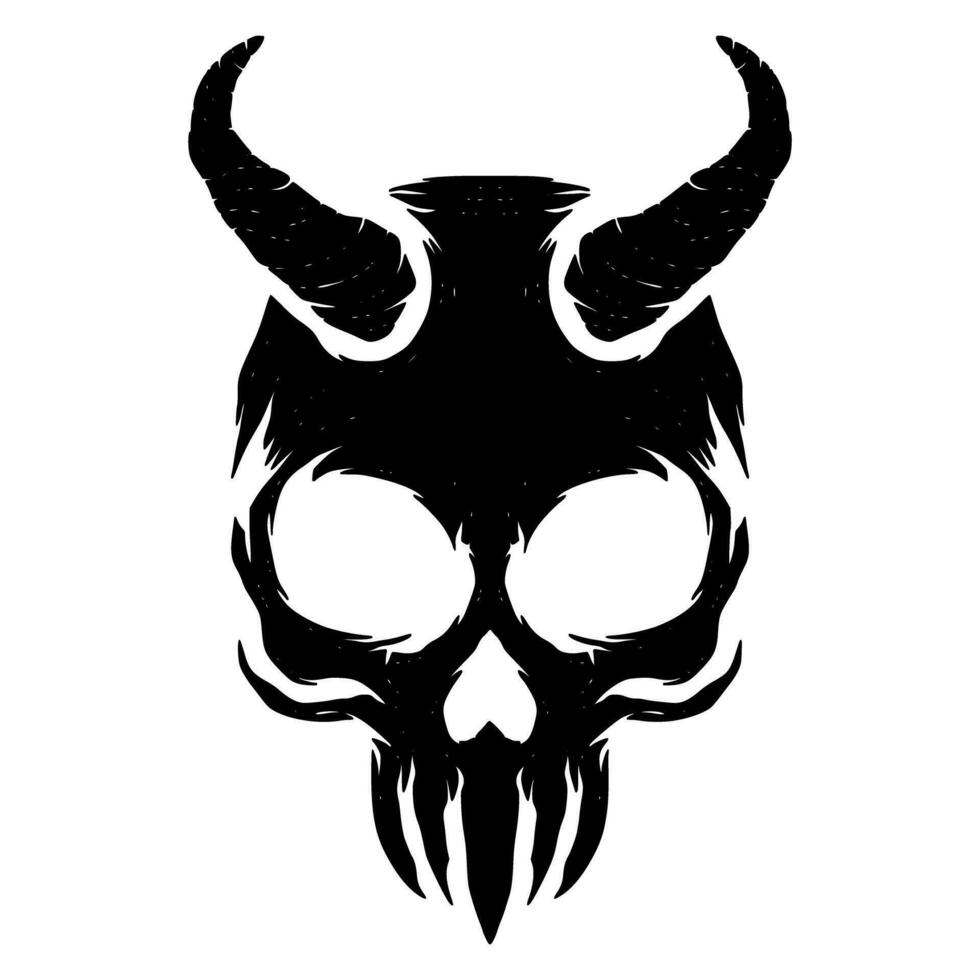 Devil skull illustration mascot vector