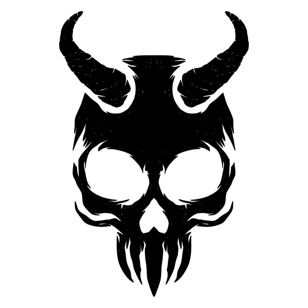 Devil skull illustration mascot vector