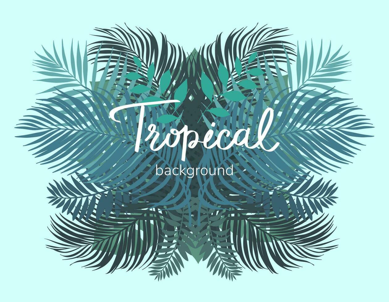 Colorful tropical leaves, foliage plant with frame nature, Template with place for text, lettering. Vector design illustration.